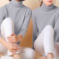 thumbnail image 2 of AherBiu Hauts d'Hiver pour Femmes Col Roulé Manches Longues Blouse en Coton Tricoté Chandail T-Shirts Basiques, 2 of 5