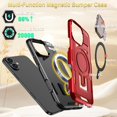 thumbnail image 3 of KOMI for iPhone 16 Pro MagSafe Case with Adjustable Metal Camera Lens Cover Stand with 1 Screen Protectors,[Military-Grade Protection] Rugged Heavy Duty Magnetic Case for iPhone 16 Pro 6.3" Red, 3 of 5