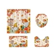 thumbnail image 1 of Shower Curtain Set 4-Piece Thanksgiving Bathroom Set With Non-Slip Bath Mat Toilet Lid Cover And U-Shaped Rug Includes 12 Hooks, 1 of 6