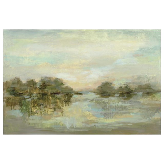 Dreamy Lake Green -Paper Art-50"x34"