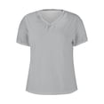 thumbnail image 3 of FAIWAD Womens Summer Tops Short Sleeve V Neck Pullover Shirts Loose Casual Solid Color Basic Tops, 3 of 3