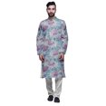 thumbnail image 1 of Atasi Modal Satin Printed Mens Kurta With Churidar Pajama Set Summer Clothing, 1 of 1