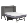 thumbnail image 3 of Home Square Ensemble de 2 Lits Escamotables Pleine Grandeur avec Matelas et Table d'Appoint, Gris, 3 of 18