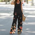 thumbnail image 2 of Mikilon Ensemble Stylé pour Femmes 2 Pcs Décontracté Ample Imprimé Gilet Pantalon Long Sans Manches Col Rond Haut/chemise Ensemble Noir-B S, 2 of 5