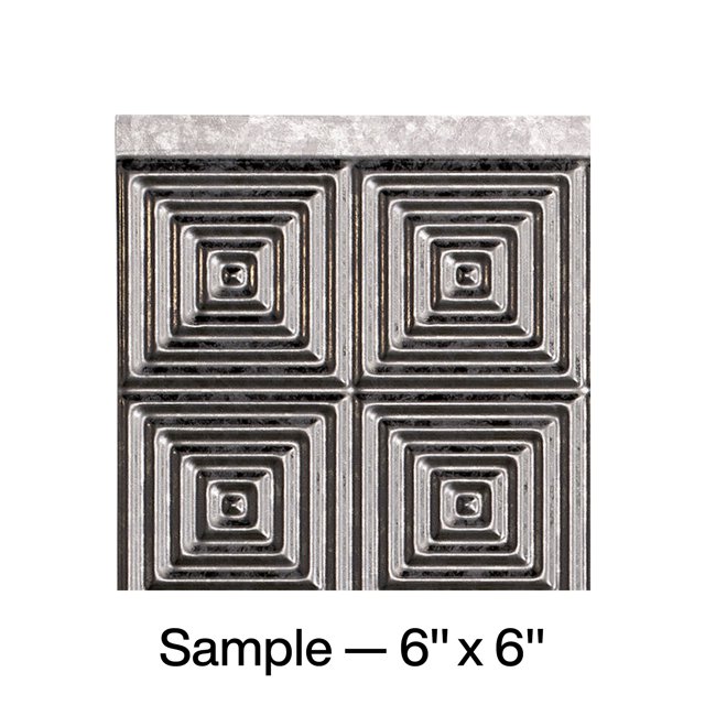 Fasade Miniquattro Vinyl Backsplash Panel Galvanized Steel 6x6 Inch Sample