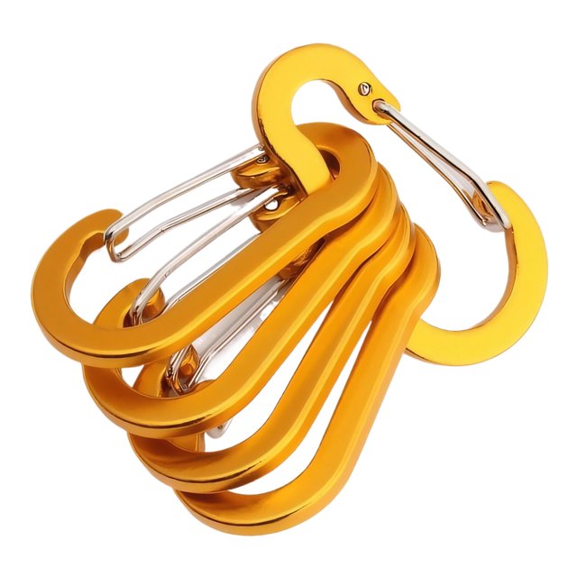 relayinert 5pcs Stainless Steel Large Carabiner Clips With High Tensile Strength Durable And Functional Shiny golden