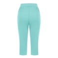 thumbnail image 3 of Plebaso Pantalons Capri pour Femmes Taille Haute Croisée Pantalons de Yoga Décontractés Raccourcis avec Poches, 3 of 7