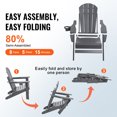 thumbnail image 2 of KFFKFF Adirondack Chair Set of 2, Durable Plastic, Foldable for Easy Storage, Outdoor Patio Chair with Cup Holder, Comfortable Arm Rests, Ideal for Garden and Backyard Use - Gray, 2 of 9