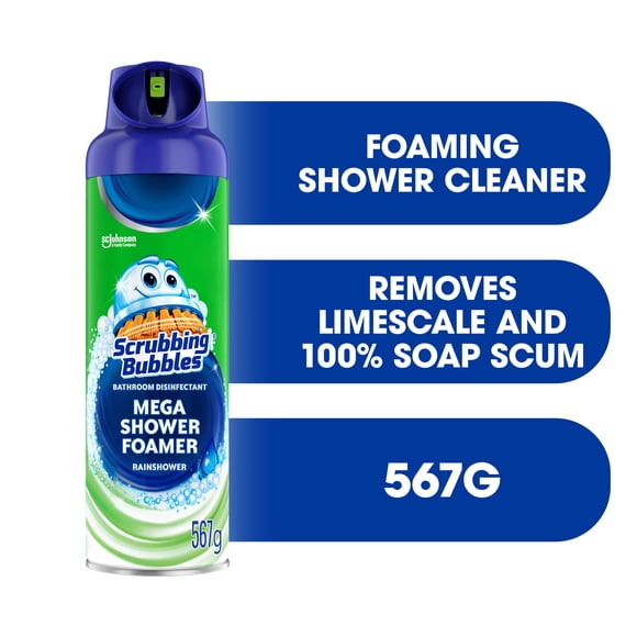 Scrubbing Bubbles Mousse superpuissante pour la douche, Déloge les résidus de savon des baignoires, des murs de douche et bien plus, parfum Rosée du matin, 567 g