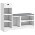 thumbnail image 1 of HOMCOM Upholstered Entryway Shoe Bench with Storage Drawer Open Shelf, 1 of 10