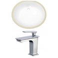 thumbnail image 1 of 19.5-in. W CUPC Oval Bathroom Undermount Sink Set In White - Chrome Hardware AI-22933, 1 of 7