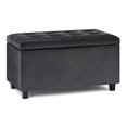 thumbnail image 1 of SIMPLIHOME Cosmopolitan 34 inch Wide Rectangle Lift Top Storage Ottoman in Upholstered Distressed Black Tufted Faux Leather, Footrest Stool, Coffee Table for the Living Room, Bedroom and Kids Room, 1 of 2