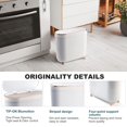 thumbnail image 3 of Bathroom Trash Can with Lid 3.2 Gallon Narrow Trash Can Small Plastic Trash Bin 12 Liter Rectangular Plastic Garbage Can with Press Type Lid for Bedroom Bathroom, 3 of 7
