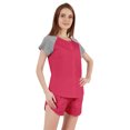 thumbnail image 3 of Inkmeso Solid 2 Pc Nightwear Set For Women Raglan Sleeves Button-Down Top & Shorts Sleepwear-89, 3 of 7
