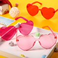 thumbnail image 2 of ORUYROP Heart Shape Sunglasses Rimless Transparent Heart Glasses Colorful Party Favors, 2 of 7