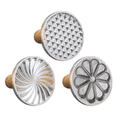 thumbnail image 1 of Biscuit Making Mold with Wooden Handle Diamond Biscuit Making Mold Spiral Coil Flower Shape Mold, 1 of 8