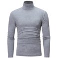 thumbnail image 2 of DPTALR Homme Col Roulé Uni Décontracté Chandail T-shirt Chandail de Base, 2 of 5