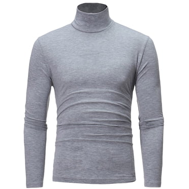 T-shirt à Col Roulé Uni pour Homme, Coupe Ajustée, Chandail Décontracté, Chandail de Base