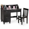 thumbnail image 1 of Costway Kids Wooden Study Desk & Chair Writing Table w/Drawer Storage Cabinet, 1 of 10