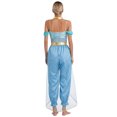 thumbnail image 2 of TiaoBug Combinaison Épaules Dénudées à Sequins Brillants pour Femmes avec Ras du Cou Combinaisons à Franges Fluides une Pièce Bleu m, 2 of 6