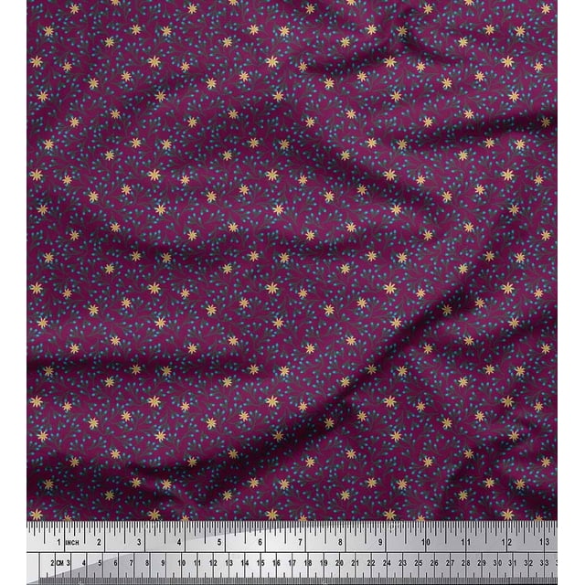 Soimoi Cotton Voile Fabric Flower Artistic Print Sewing Fabric Yard 42 Inch Wide