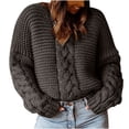 thumbnail image 1 of Timegard Plus Size Knit Tops for Women Crewneck Long Sleeve Sweaters Pullover Fall Winter Solid Color, 1 of 6