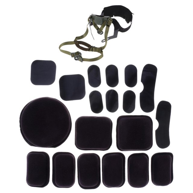 Almencla MICH Fast Helmet Retention System + Shockproof Helmet Protective Inner Cushion Green