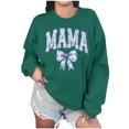 thumbnail image 1 of Culottes pour Femmes Femmes Manches Longues Chandails Maman Col Rond Chandail Ample Léger Blouse Hauts TG Vert, 1 of 7