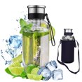 thumbnail image 2 of High Borosilicate Glass Water Bottle Wide Mouth BPA Free Food Grade Heat-Resistant Leakproof Drinking Kettle Water Container with Lid, 2 of 8
