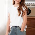 thumbnail image 4 of Timegard Toddler Girls Clothes Cap Sleeve Texture Loose Comfy Top Blouse Solid Color Casual Summer, 4 of 7