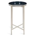 thumbnail image 5 of Kate and Laurel Celia Round Foldable Tray Accent Table, 14" x 14" x 25.75", Navy and Silver, Modern Minimalist Design and Magnetic Detachable Tabletop, 5 of 5