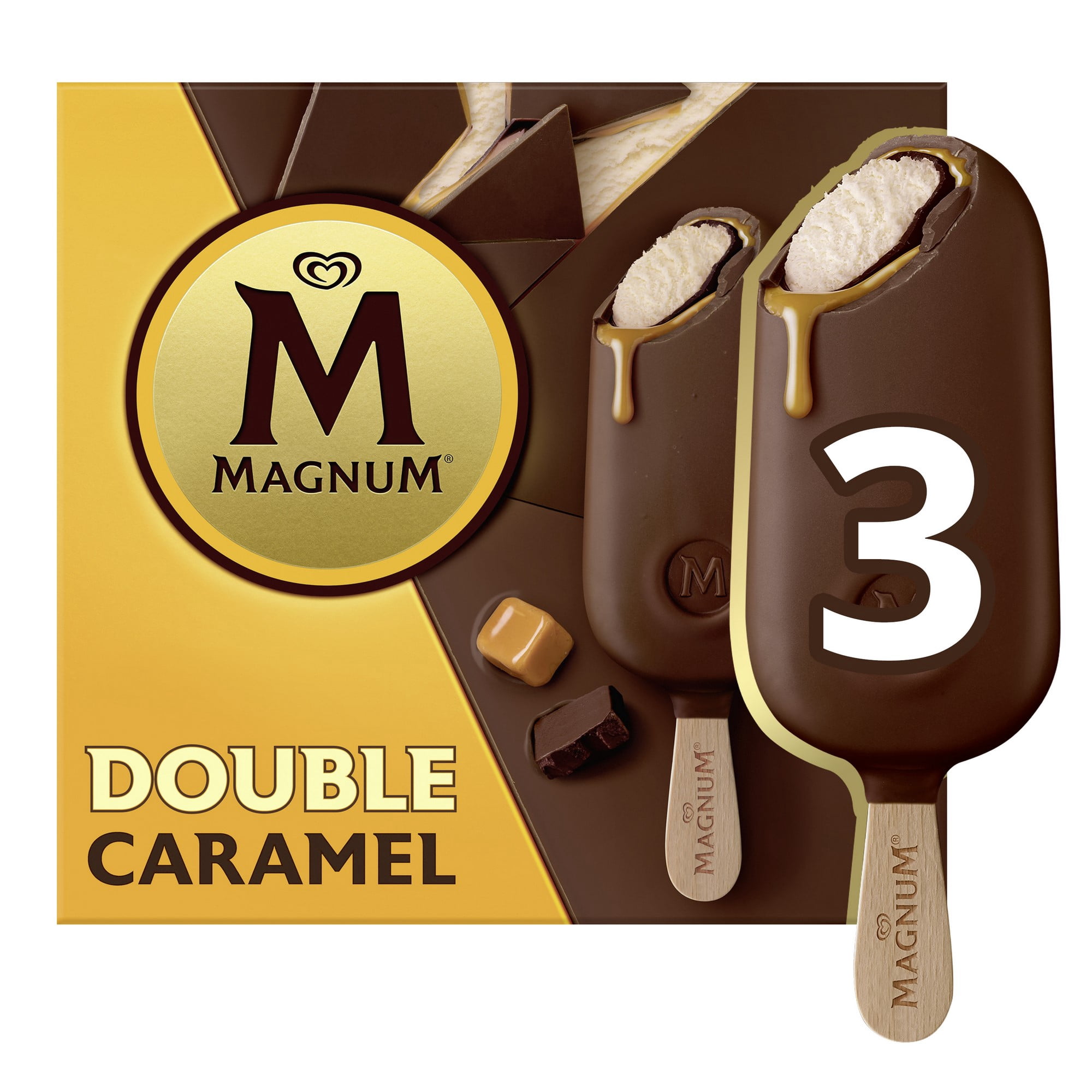 Magnum Barre de Crème Glacée au Caramel Double 3 x 90 ml