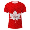 thumbnail image 3 of LUOGENLI T-shirts pour Homme pour Hommes Été Canada Fête de l'Indépendance Fête Nationale pour Imprimé Drapeau Rétro Col Rond Manches Courtes Hauts Tee T-shirts Hommes Grande Taille et Tall Pâques Vin G, 3 of 4