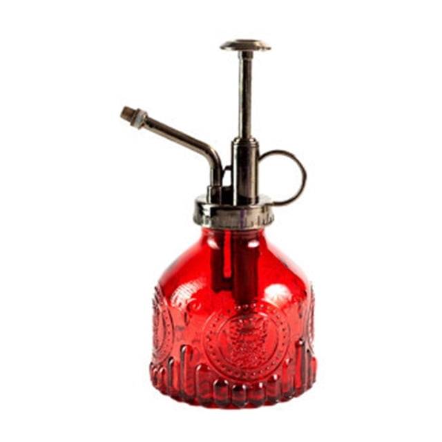 Embossed Glass Watering Can with Fine Mist Sprayer for Gentle Hydration and Decorative Garden Vase