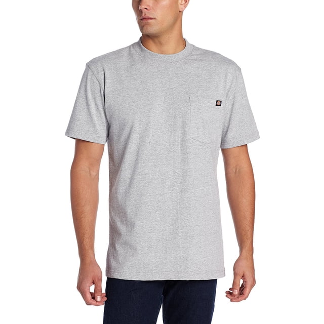 Dickies Mens Short Sleeve Heavyweight Crew Neck, S, Heather Gray