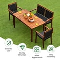 thumbnail image 4 of Costway 4PCS Patio Rattan Dining Furniture Set Acacia Wood Frame Chair Loveseat, 4 of 8