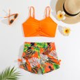 thumbnail image 2 of Kid Girl Swimsuit 2 Piece Summer Tankini Swimsuits Striped Ruffle Bathing Suit for Teens 9-10 Years, 2 of 7