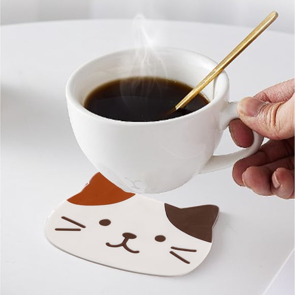 Ensemble Mignon de Dessous de Verre en PVC Antidérapant pour Isolation Thermique, Napperon pour Tasse à Thé Résistant aux Hautes Températures, Déco de Table