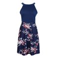 thumbnail image 2 of Milaget Robe Décontractée Ample pour Femme à Imprimé Floral, Col Licou, Sans Manches, Robe d'Été Bleu Marine m, 2 of 9