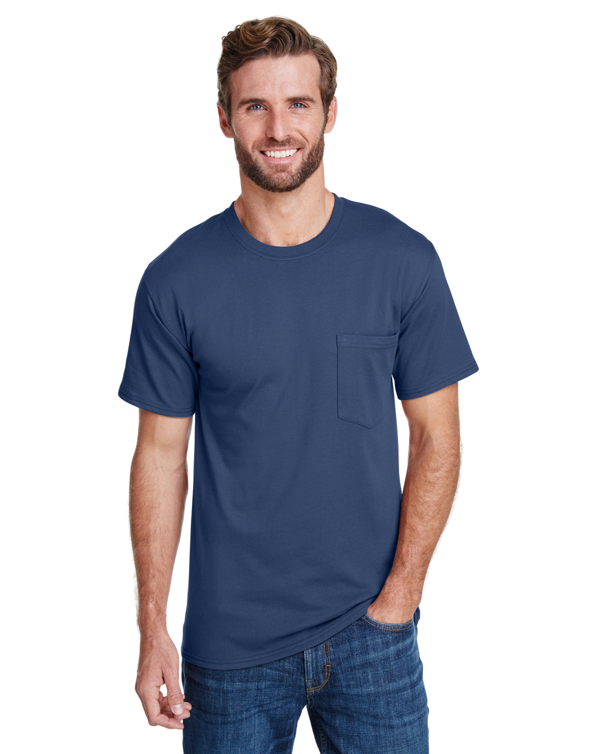 Hanes T-Shirt de Travail pour Hommes avec Poche