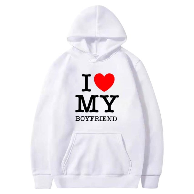 Penkiiy Chandail à Capuche Unisexe pour Hommes, Imprimé Saint-Valentin, m Blanc
