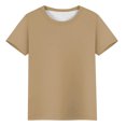 thumbnail image 4 of AherBiu Plus Size Womens T Shirts Crew Neck Loose Fitting Tshirts Casual Short Sleeve Solid Color Basic Tees, 4 of 5