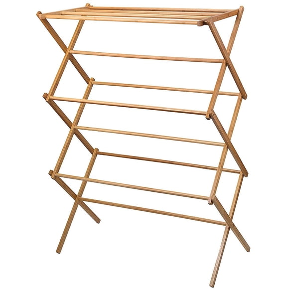 Home-it clothes drying rack - Bamboo Wooden clothes rack - heavy duty cloth drying stand