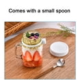 thumbnail image 4 of Birdeem Glass Food Storage Containers,Portable Handle Overnight Oats Jars, Overnight Oats Container with Lid and Spoon, 10 Ounce Grain, Milk, Vegetable and Fruit Vegetables Storage Containers (2Pc, 4 of 7