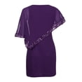 thumbnail image 4 of Kcodviy Femmes Grande Taille Froid Robes d'Anniversaire Grande Taille Superposition d'Épaule Asymétrique Chiffon Tenues de Bureau pour Femmes pour le Travail Grande Taille Robe Sans Bretelles à Paillettes, 4 of 8