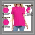 thumbnail image 4 of Basico Polos Fuchsia à Col pour Femmes 100 % Coton Manches Courtes Polos de Golf pour Femmes et Adolescentes, 4 of 6