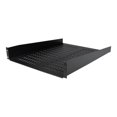 thumbnail image 1 of StarTech.com 1U Server Rack Shelf, 2U 22in Universal Fixed Vented Network Rack Shelf/Cantilever Tray for 19" AV/Data/Network Equipment Enclosure w/Cage Nuts & Screws, 50lbs Weight Cap. - 2U Network Rack Shelf (CABSHELF22V) - Rack shelf - black - 2U - 22" - for P/N: RK12OD2, RK2433BKM, RK2537BKM, RK3236BKF, RK4236BKB, RK4242BK24, RK4242BK30, 1 of 9