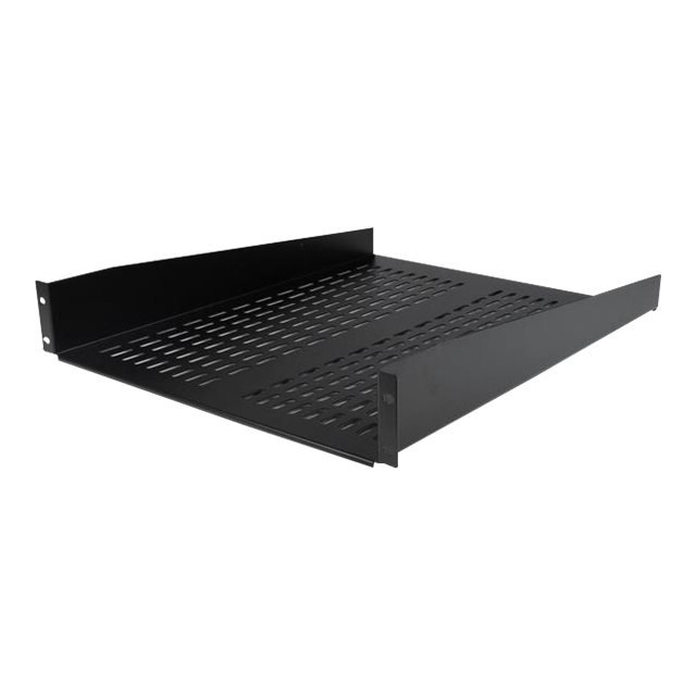 StarTech.com 1U Server Rack Shelf, 2U 22in Universal Fixed Vented Network Rack Shelf/Cantilever Tray for 19" AV/Data/Network Equipment Enclosure w/Cage Nuts & Screws, 50lbs Weight Cap. - 2U Network Rack Shelf (CABSHELF22V) - Rack shelf - black - 2U - 22" - for P/N: RK12OD2, RK2433BKM, RK2537BKM, RK3236BKF, RK4236BKB, RK4242BK24, RK4242BK30