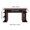 thumbnail image 3 of Madesa Large Modern Gaming Computer Desk 53 Inch with 5 Shelves Cable Management Student Study Wooden Table Home Office Gamer Desk for Kids and Adults - Black/Red, 3 of 5