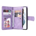 thumbnail image 5 of Case for Samsung Galaxy S21 5G Cover Zipper Pocket Wallet Case Magnetic Protective - Purple, 5 of 5